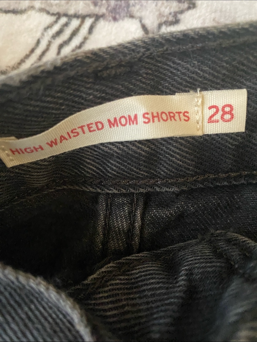 NWOT Levi’s Black High-Waist Denim Mom Shorts - Picture 7 of 7